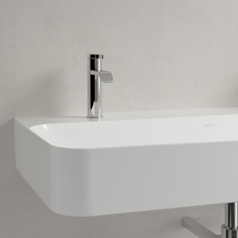 Villeroy & Boch finion wastafel - met 2 kraangaten - 100x47cm CeramicPlus - zonder overloop - White Alpine (glans wit) SW106490
