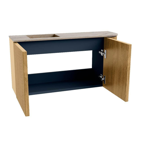 Mondiaz JOYA-DLUX 81.6cm toiletmeubel - ronding rechts kleur Oak - Wastafel FAYE positie Links 1 kraangat kleur Arena. SW1423887