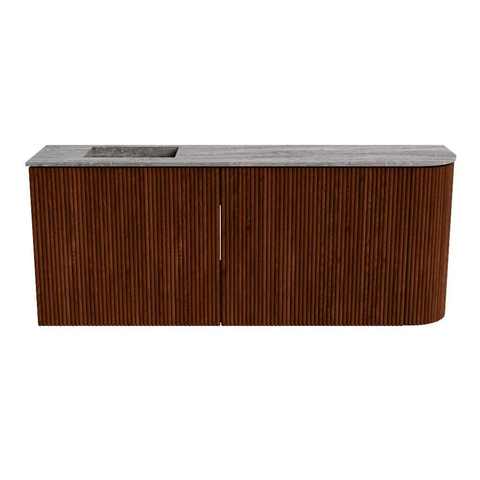 Mondiaz JOYA-DLUX 101.6cm toiletmeubel - ronding rechts kleur Ruby - Wastafel FAYE positie Links 1 kraangat kleur Oza. SW1425545