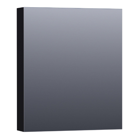 Saniclass Plain Spiegelkast - 60x70x15cm - 1 linksdraaiende spiegeldeur - MDF - mat zwart SW393140