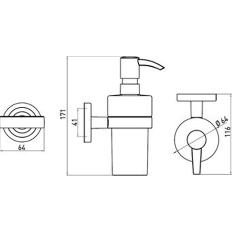 Emco Polo distributeur de savon avec flacon chrome SW113980