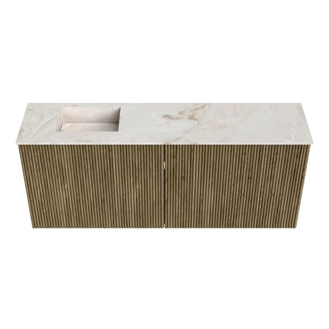 Mondiaz JOYA-DLUX 100cm toiletmeubel - kleur Dusk - Wastafel FAYE positie Links Zonder kraangat kleur Frappe. SW1423085