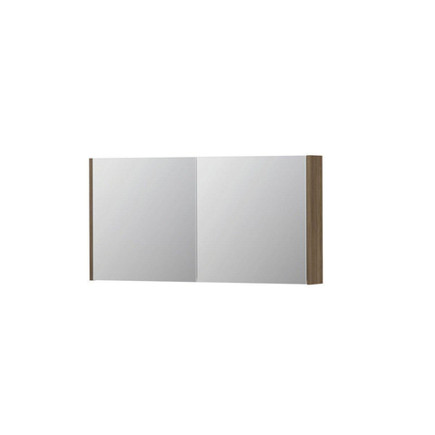 INK SPK1 spiegelkast – 120x60x14 cm – 2 deuren, dubbelzijdige spiegeldeuren – Zuiver Eiken mat SW493792