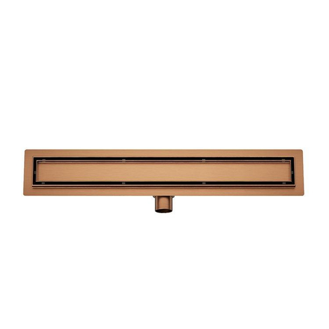 Wiesbaden Douchegoot met flens en tegelrooster 90 x 7 cm geborsteld brons koper SW1138581