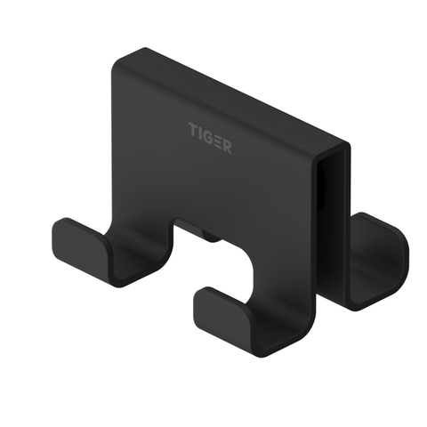 Tiger Caddy Handdoekhaak voor douchecabine 68 mm dubbel Zwart SW877223