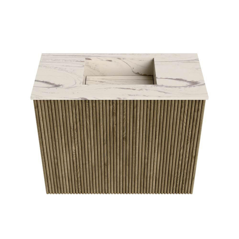 Mondiaz JOYA-DLUX Meuble de toilette 50cm - couleur Dusk - Vasque FAYE position Milieu Sans trou de robinet couleur Nata. SW1425882