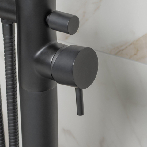 Crosswater MPRO Badkraan - vrijstaand - met staafhanddouche - mat zwart SW209267