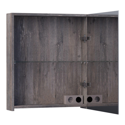 BRAUER Impress spiegelkast – 59x70x15 cm – rechtsdraaiend, dubbelzijdige spiegeldeurr – Driftwood SW499579