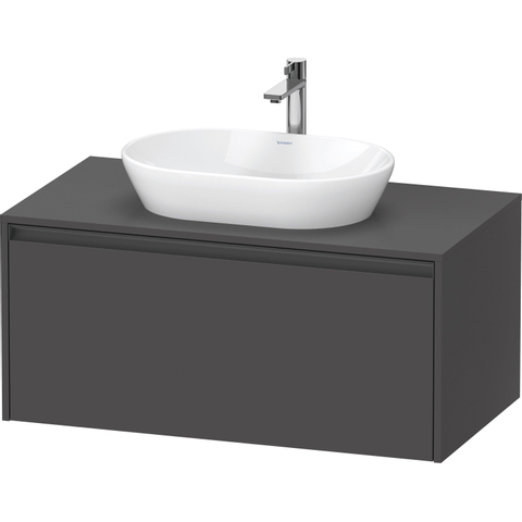 Duravit Ketho.2 Wastafelonderbouwkast - inclusief consoleplaat - met 1 lade - 100x55x45.9cm - met handgreep antraciet - grafiet mat SW771903