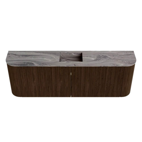 Mondiaz JOYA-DLUX 123.2cm toiletmeubel - ronding links en rechts kleur Walnut - Wastafel FAYE positie Midden Zonder kraangat kleur Sombra. SW1424777
