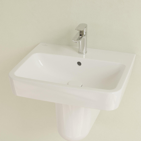 Villeroy & Boch O.novo wastafel - 55x46cm - met overloop - 1 kraangat - White Alpine (glans wit) SW448415
