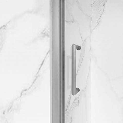 FugaFlow Eccelente Cabine de douche en verre - 60x90x200 - Profil en verre de sécurité - anti-calcaire - Acier inoxydable brossé PVD (inox) SW1451360