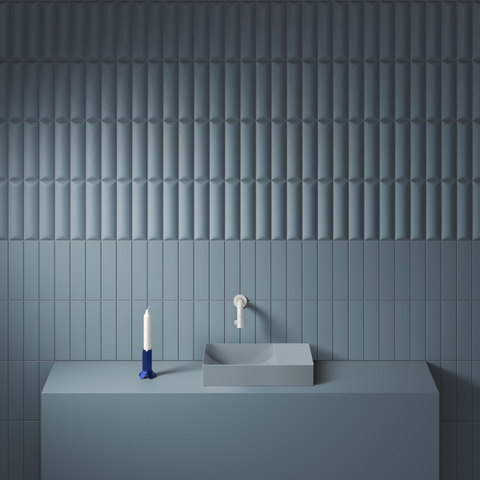 Clou Vale lave-mains 38 cm sans trou de robinet à droite bleu mat céramique SW809552