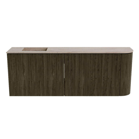Mondiaz JOYA-DLUX 111.6cm toiletmeubel - ronding rechts kleur Shadow - Wastafel FAYE positie Links Zonder kraangat kleur Saba. SW1426258