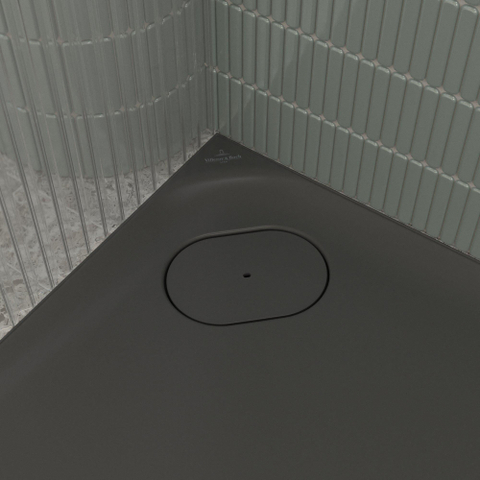 Villeroy & Boch Ecora douchebak - 90x90x3.5cm - hoekafvoer - anthracite (antraciet) SW1558874