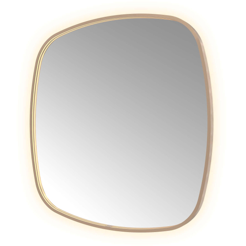 Hotbath &MORE Spiegel in aluminium frame / contour - 100x100cm - inclusief direct & indirect LED - spiegelverwarming - color changing - dimbaar - dottless - met afstandsbediening - PVD - geborsteld koper SW1246863