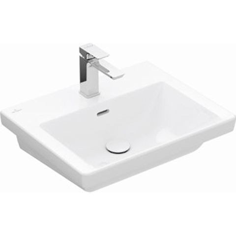 Villeroy & Boch Subway 3.0 wastafel - met kraangat - met overloop - 55x44x16.5cm - White Alpine (glans wit) SW654566
