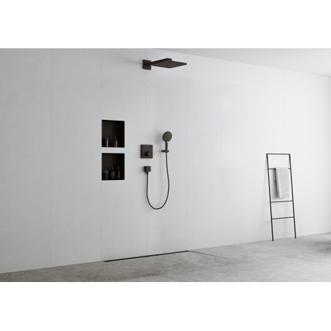 Hansgrohe RainDrain Match Douchegoot - 90cm - hoogte verstelbaar frame - mat zwart SW1590433