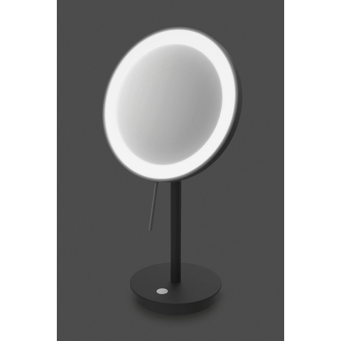 Zack Alona make-upspiegel – rond – 20x37,8 cm – LED-verlichting – 5x vergrotend – Zwart gepoedercoat SW484539