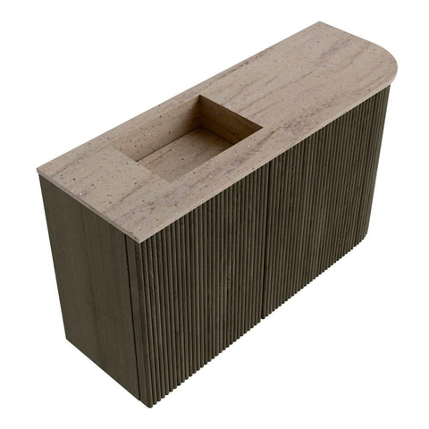 Mondiaz JOYA-DLUX 71.6cm toiletmeubel - ronding rechts kleur Shadow - Wastafel FAYE positie Links 1 kraangat kleur Saba. SW1425147