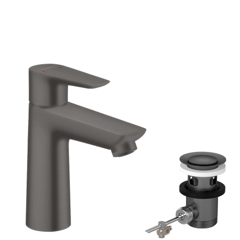 Hansgrohe Talis e 1 greeps wastafelkraan - 110 PopUp - trekwaste - hoogglans zwart chroom SW358789