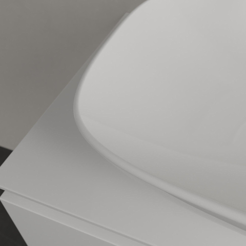 Villeroy & Boch Loop & Friends opzetwastafel - 62x42cm - zonder kraangat - zonder overloop CeramicPlus - White Alpine (glans wit) SW644144