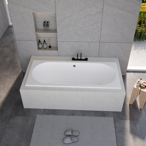 Zeza Oval Ligbad - 180x80cm - acryl - duo - glans wit SHOWROOMMODEL SHOW26031