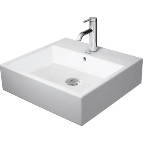 Duravit Vero Air Lavabo à poser - 50x47cm - sans trou de robinet - avec trop-plein - rectifié - WonderGliss - blanc SW157033