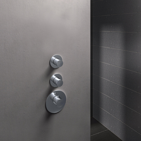 Hotbath Mate Afbouwdeel - voor thermostaat - met 2 stopkanen - hoogglans chroom SW230628