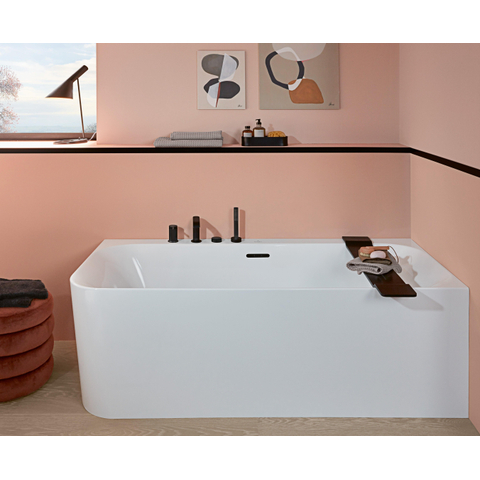 Villeroy & Boch Loop & Friends half - vrijstaand bad - 180x80cm hoek rechts Acryl - glans wit SW762314