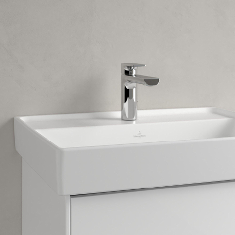 Villeroy & Boch Collaro wastafel - 60x47cm - zonder overloop - 1 kraangat CeramicPlus - Stone White (mat wit) SW358312