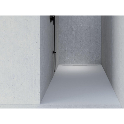 Riho Isola Receveur de douche 90x90x3cm Marbre de synthèse Structure ardoise mat anthracite SW412113