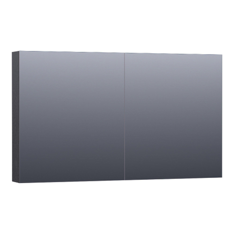 Saniclass Plain Spiegelkast - 120x70x15cm - 2 links/rechtsdraaiende spiegeldeuren - MFC - black wood SW393030
