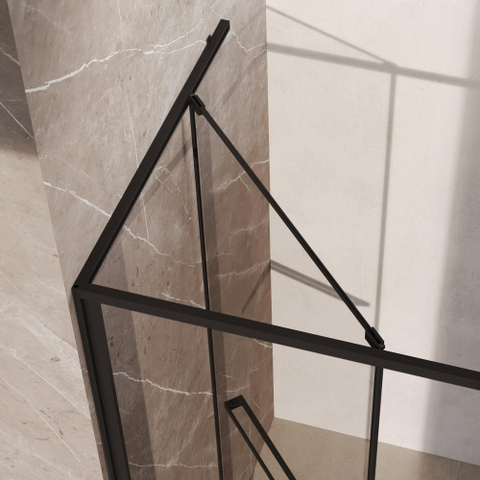 BRAUER Luminis Nisdeur - 90x200 - naar binnen draaiend - helder glas - omkeerbaar - incl. glascoating - mat zwart SW1580984