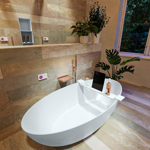 MONDIAZ FLOAT Baignoire autoportante - 170x80cm - Clay SW491515