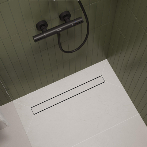 Hansgrohe RainDrain Go Douchegoot - 80cm - standaard/vlakke installatie - betegelbaar - mat zwart SW1590418