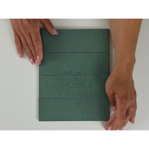 SAMPLE Terravito Nocino wandtegel - 6x18.6cm - Blue Lake glans (blauw) SW1221348