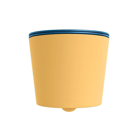 Mondiaz LAVIE hangtoilet – spoelrandloos – 36 x 53 cm – met softclose zitting – Ocher (geel), zitting Jeans (blauw) SW1208639