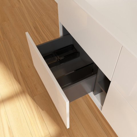 Villeroy & Boch Finion Meuble sous-lavabo - avec éclairage - 4 tiroirs à extraction - 1196 x 591 x 498 mm - Laque Blanc Brillant SW479480