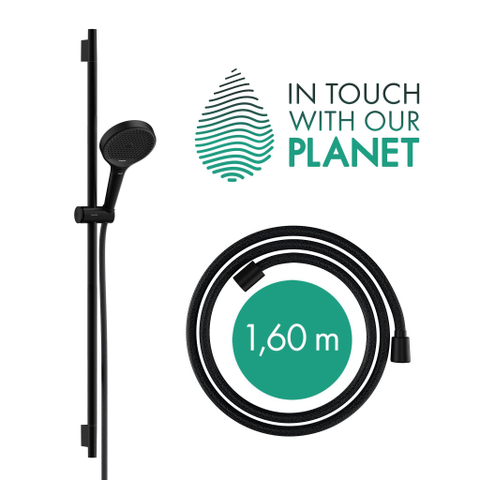 Hansgrohe RainFinity Doucheset - 130 - 3jet - ecosmart S Puro - 90cm Designflex - doucheslang - 160cm - mat zwart SW918163