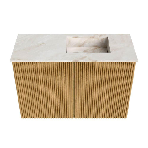 Mondiaz JOYA-DLUX Meuble de salle de bains 60cm - couleur Oak - Vasque FAYE position Droite 1 trou de robinet couleur Frappe SW1421859