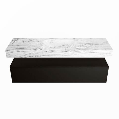 Mondiaz ALAN-DLUX Ensemble de meuble - 150cm - meuble Urban mat - 1 tiroir - Lavabo Cloud Glace suspendu - vasque Centre - 0 trous de robinet SW805548