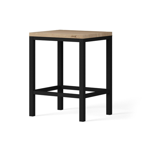 Looox Wood collection kruk 35x30x45 met frame zwart mat eiken SW73172
