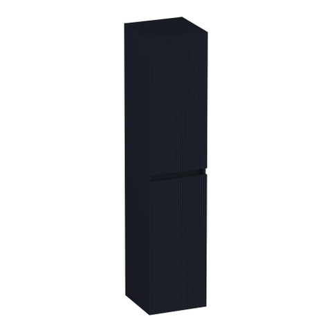 BRAUER Joy Wavy armoire haute 160 avec 2 portes sans poignée pivotant à gauche ou à droite noir mat SW1204193