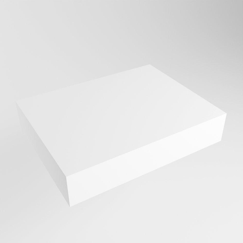Mondiaz TOP 46 Topblad - 50x46x12cm - geschikt voor afdekplaat - Solid surface - Talc SW1024645