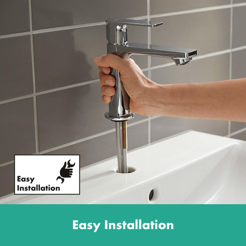 Hansgrohe Rebris e Eengreeps wastafelmengkraan - 110 - coolstart - met PopUp - trekwaste - hoogglans chroom SW796446