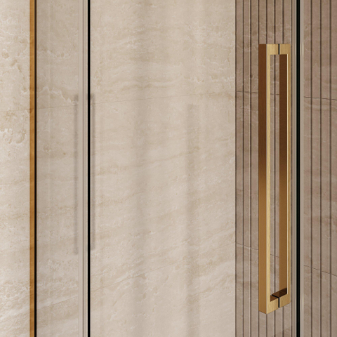BRAUER Stellar Cabine de douche - 120x80x200cm - porte battante - revêtement verre - réversible - verre clair - PVD or brossé SW1418011