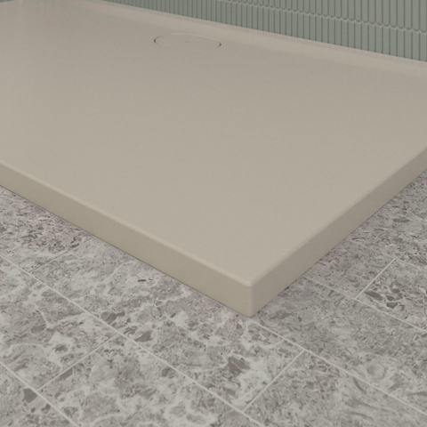 Villeroy & Boch Ecora douchebak - 150x90x3.5cm - afvoer lange zijde - almond (beige) SW1558934