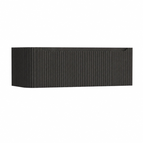 H&R Badmeubelen Juice Wastafelonderkast - 120x45x40cm - linkerhoek afgerond - 3D-front - 2 lades - geïntegreerde greep - basalt SW1260055