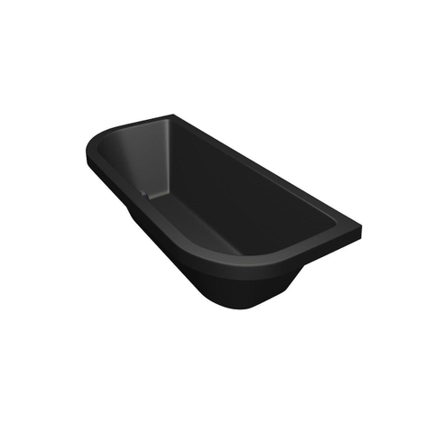 Xenz Principe Basic ligbad - 180x80cm - met overloop - zonder afvoer - Acryl Ebony mat SW103154
